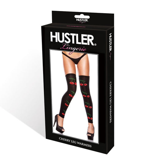Autoreggenti nere con ciliegie rosse senza piede