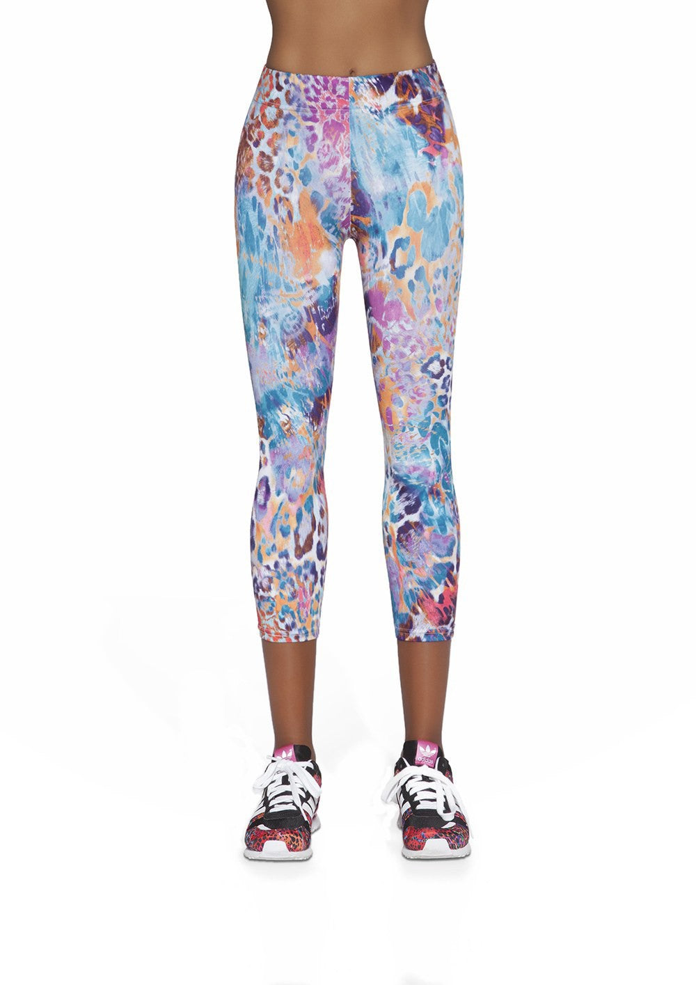 Leggings donna al polpaccio in fantasia multicolor, Bas Bleu - Fitness