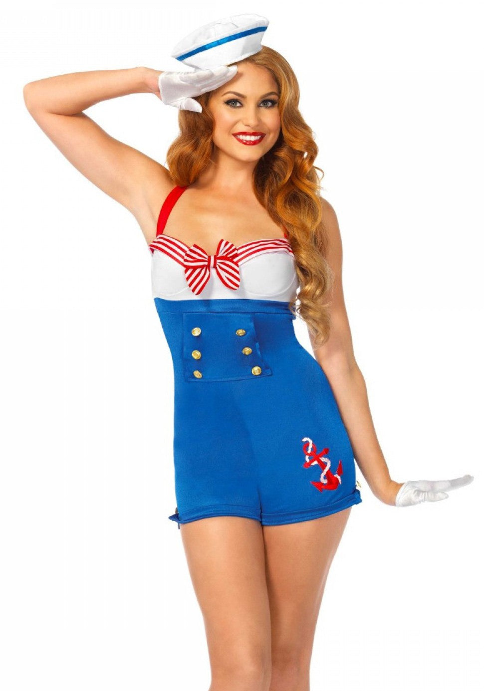 Sexy Travestimento da Marinaia con cappellino, Leg Avenue