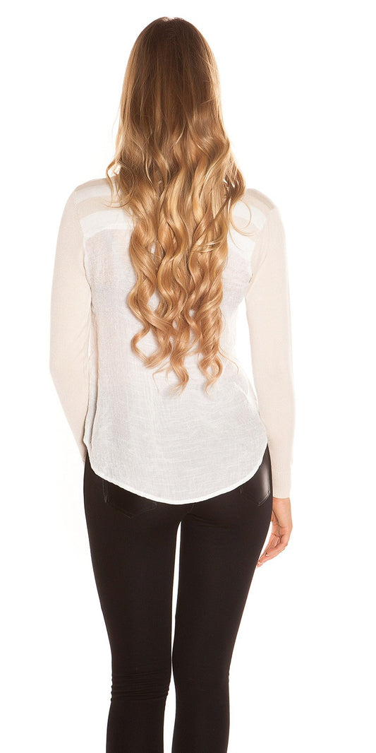 Maglia donna a righe beige taglia unica