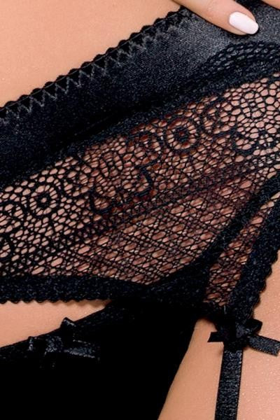 Completino Intimo Nero con Reggicalze, Casmir Lingerie