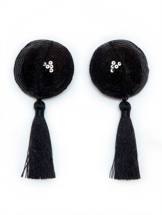 Sexy Copricapezzoli neri con paillettes