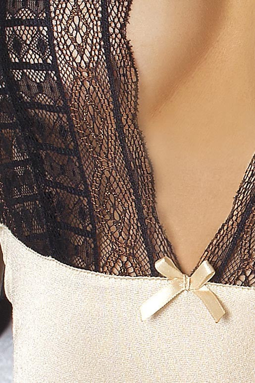 Sexy Body intimo beige e nero, Passion Lingerie
