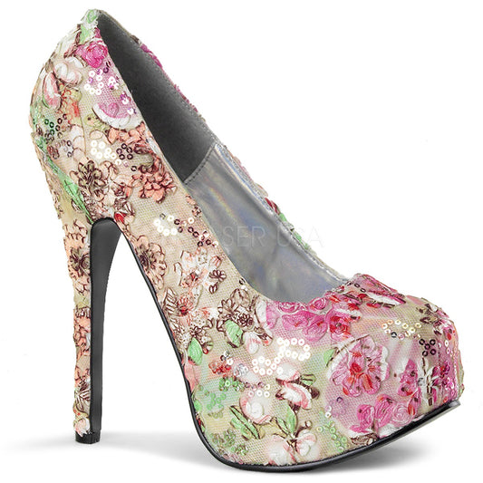 Sexy Scarpe in fantasia a fiori Tacco 14 cm, Pleaser Shoes