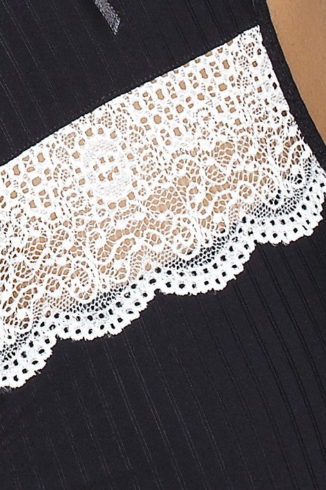 Sexy Body intimo nero con inserti in pizzo, Passion Lingerie