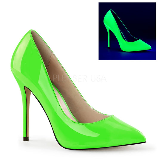 Scarpe décolleté lucide rosa neon, tacco 12 cm, Pleaser Shoes