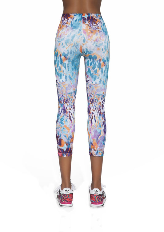 Leggings donna al polpaccio in fantasia multicolor, Bas Bleu - Fitness