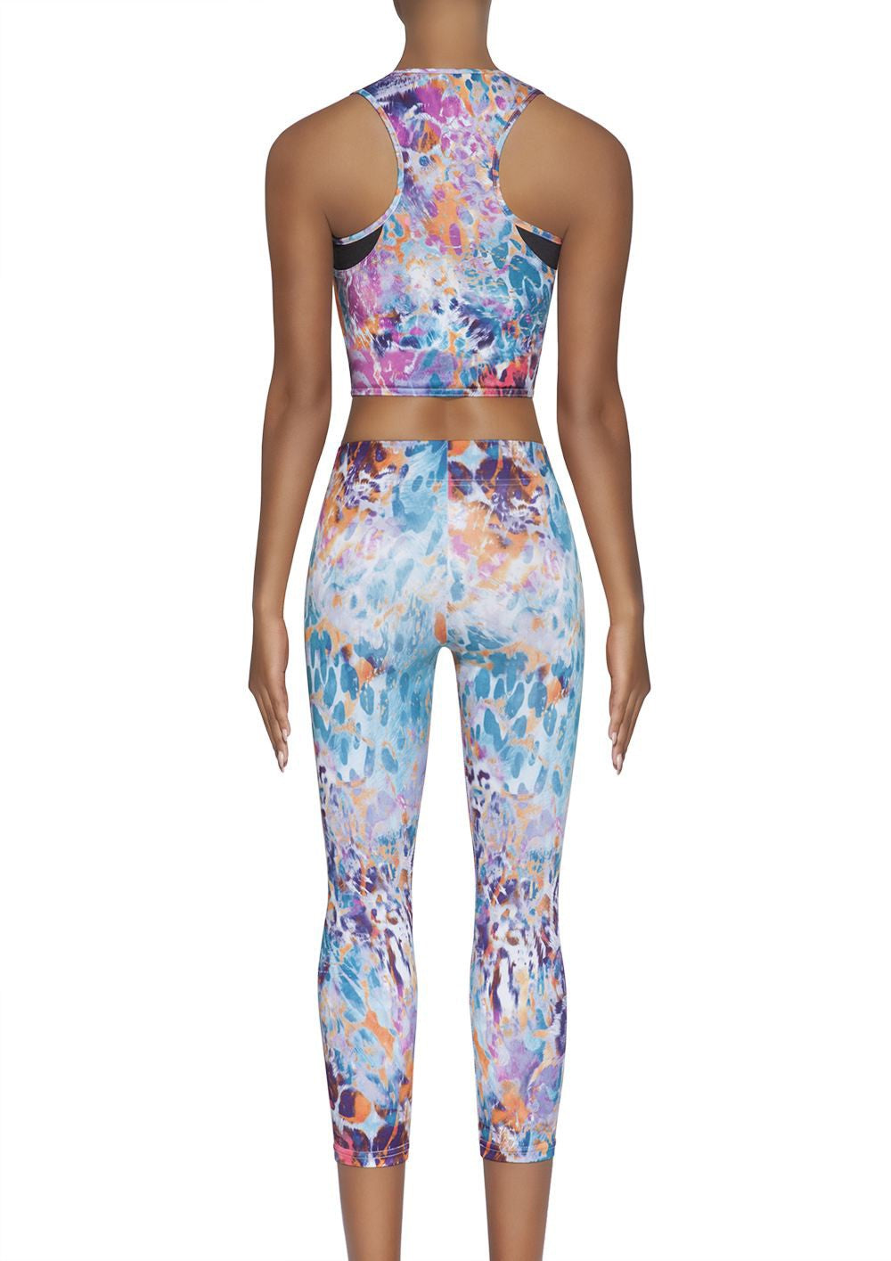 Top donna in lycra in fantasia multicolor, Bas Bleu Fitness
