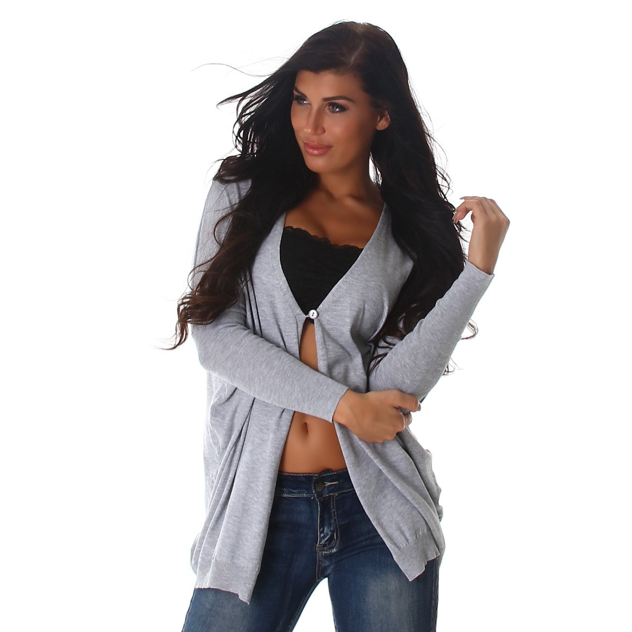 Cardigan donna con bottoncino taglia unica 40/44