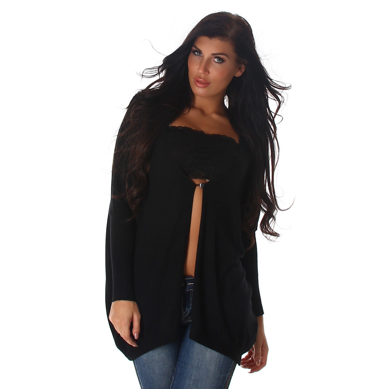 Cardigan donna con bottoncino taglia unica 40/44