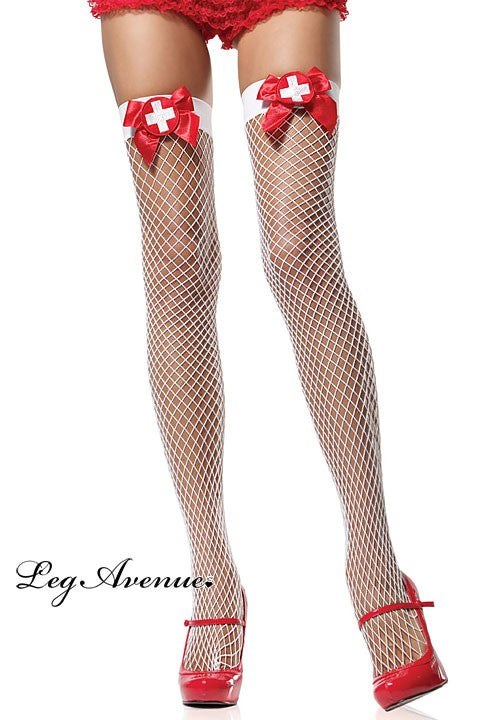 Sexy Calze Autoreggenti in rete da infermiera, Leg Avenue