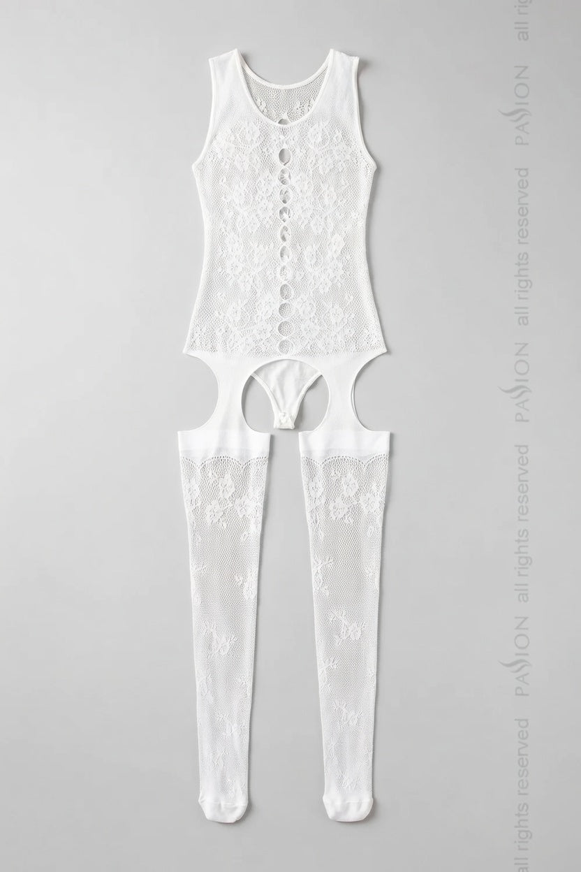Sexy Catsuit in rete con ricami floreali, Passion Lingerie