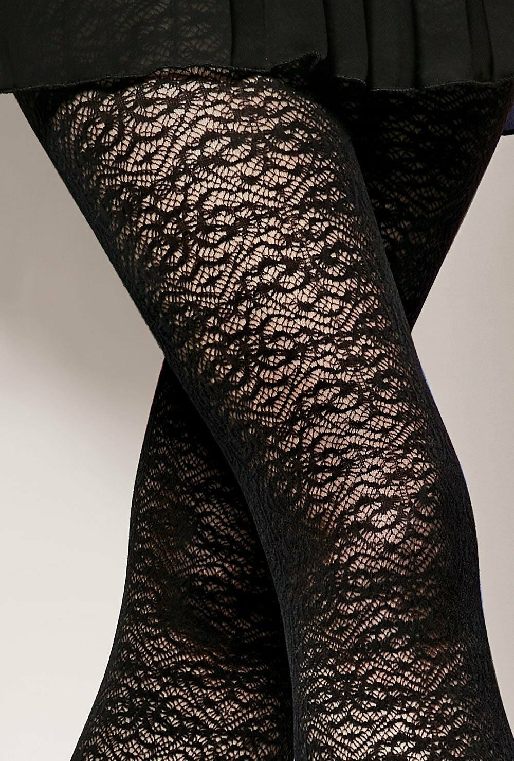 Sexy Collant neri con ricami Jacquard 50 den, Gatta Hosiery